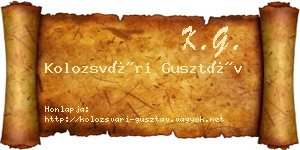 Kolozsvári Gusztáv névjegykártya