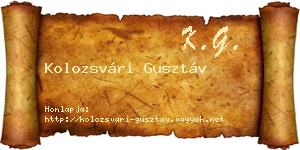 Kolozsvári Gusztáv névjegykártya